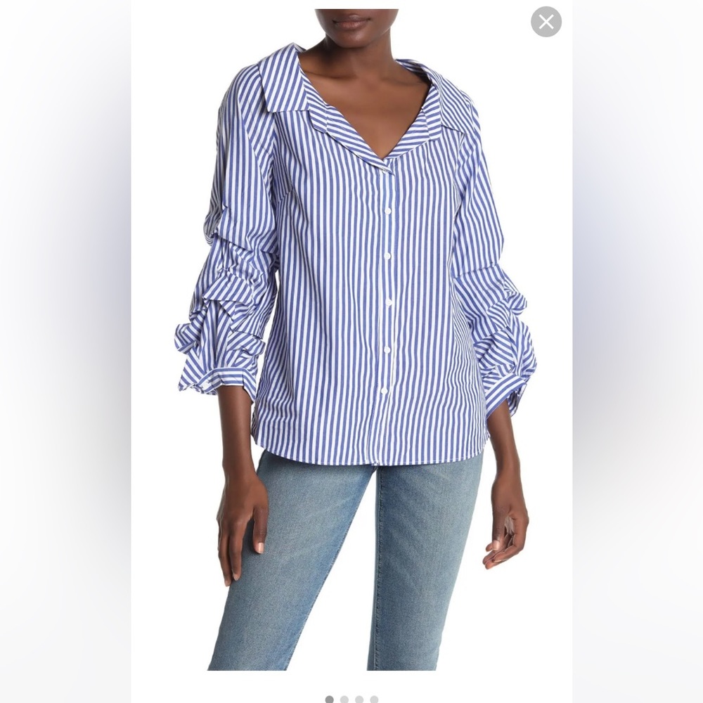 For The Republic// button up shirt, size L